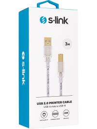 S-LINK Slx-328 S-Lınk 3 Metre Usb 2.0 Yazıcı Kablosu (Am-Bm) 3MT